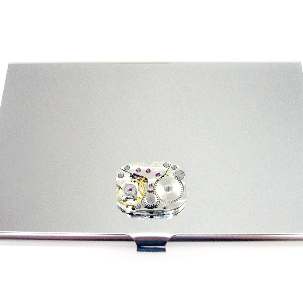 Steampunk Rectangular Watch Business Card Holder - image 1